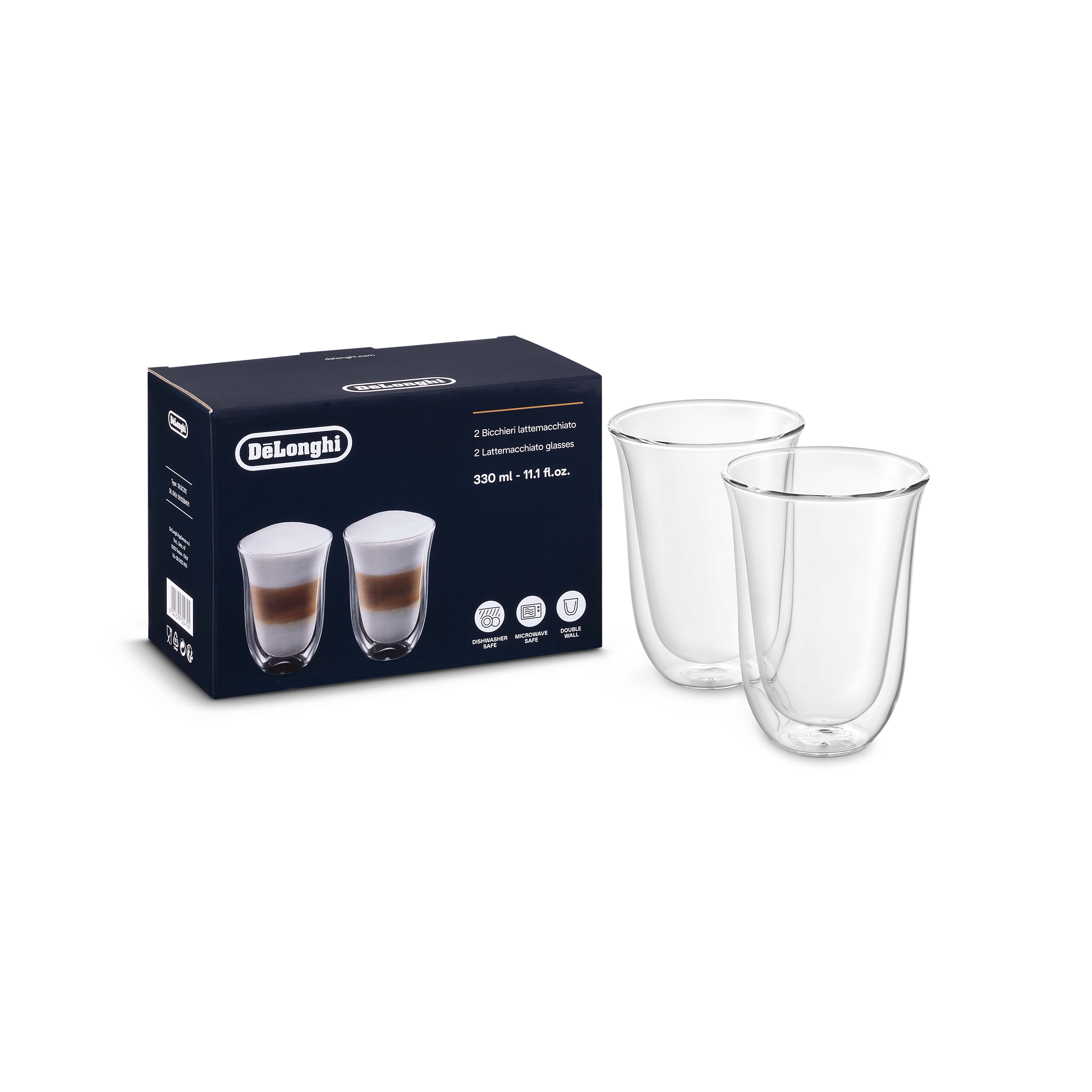 De'Longhi Latte Macchiato dvigubo stiklo puodeliai DLSC312 (330 ml.)