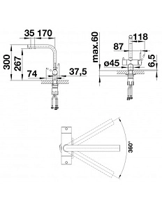 Aquaphor vandens maišytuvas su geriamojo vandens funkcija 2963L (Grafitas)