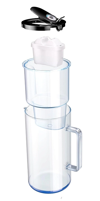 AQUAPHOR Glass Maxfor+ (Juodas) geriamo vandens ąsotis