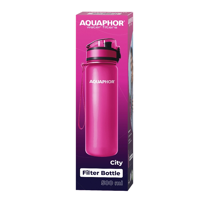Aquaphor filtruojanti gertuvė City   500 ml (Rožinė)